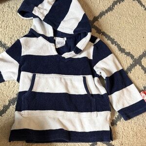 Pottery Barn Kids Navy and White Striped Hoodie